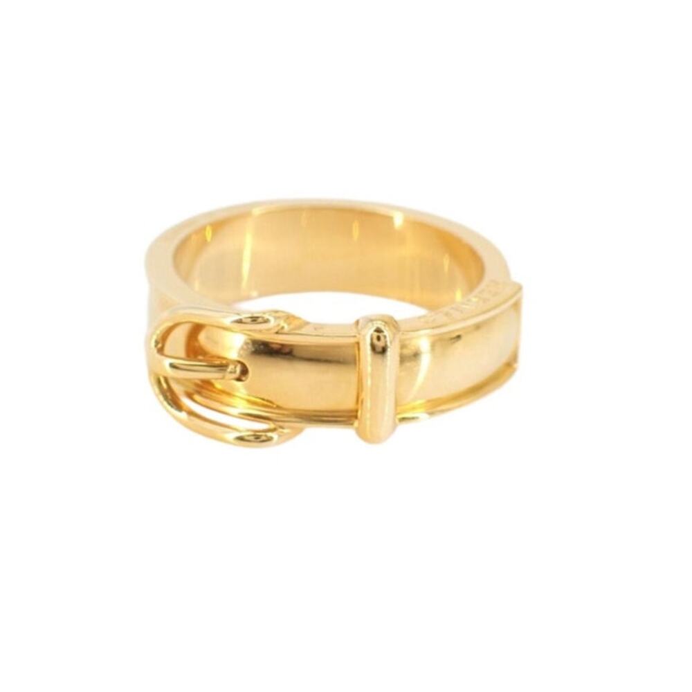 Hermès Gold Scarf Ring – Belt Buckle Design (Certified Authentic)